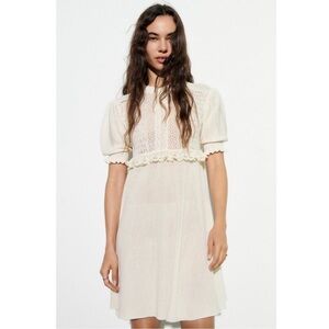 ZARA MIXED POINTELL LACE KNIT
DRESS